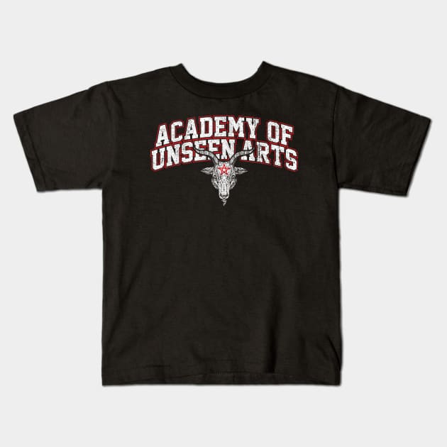 Academy of Unseen Arts Kids T-Shirt by huckblade